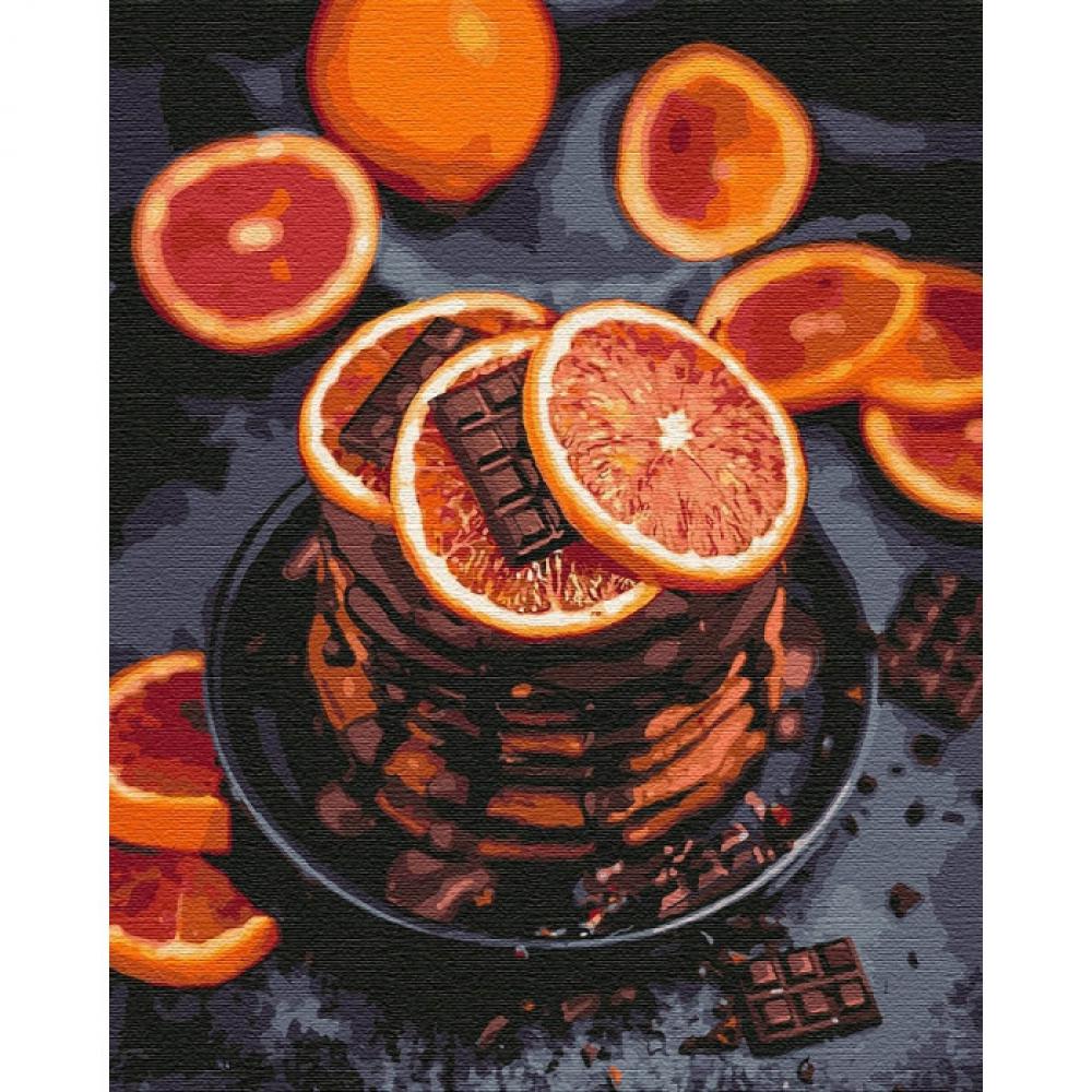 Картина по номерам. Апельсиново-шоколадное наслаждение 40*50см KHO5593