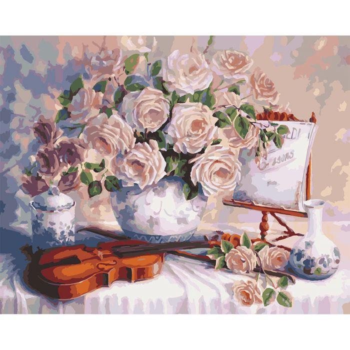 Натюрморт Розы и скрипка 40 * 50см KHO5518