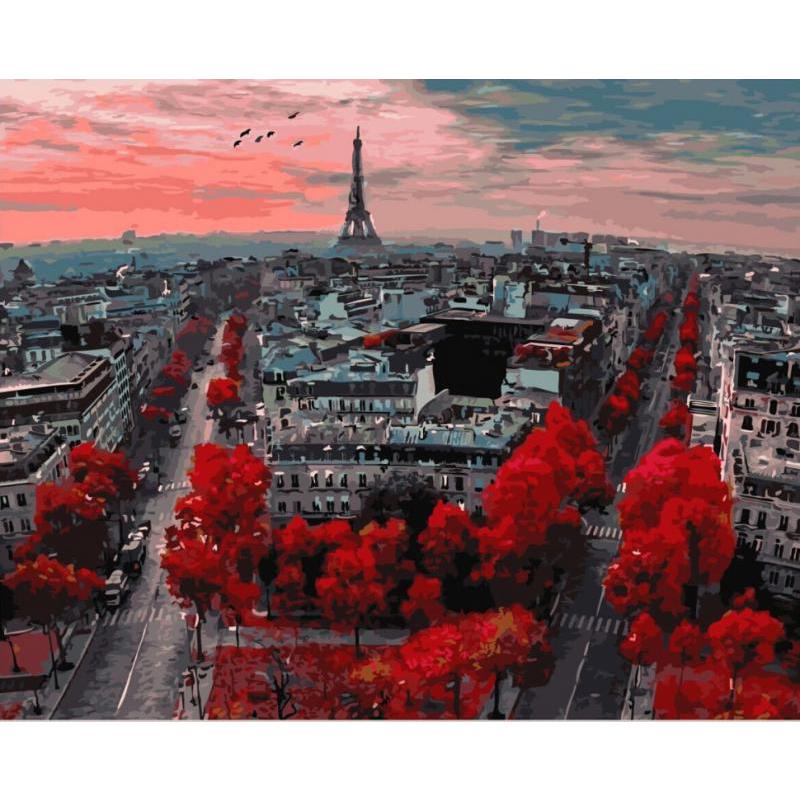 Картина по номерам. Brushme Алые краски Парижа GX4887