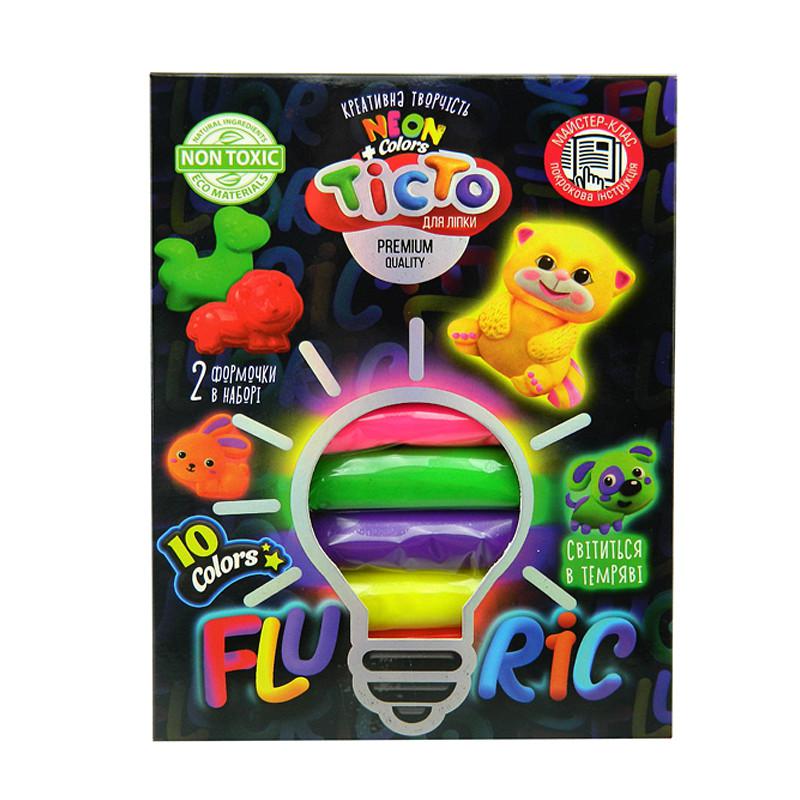 Набор креативного творчества Тесто для лепки FLUORIC 10 цветов TMD-FL10