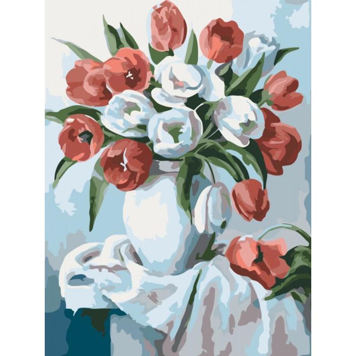 Картина по номерам. Букеты Букет ярких тюльпанов 30х40см KHO2046