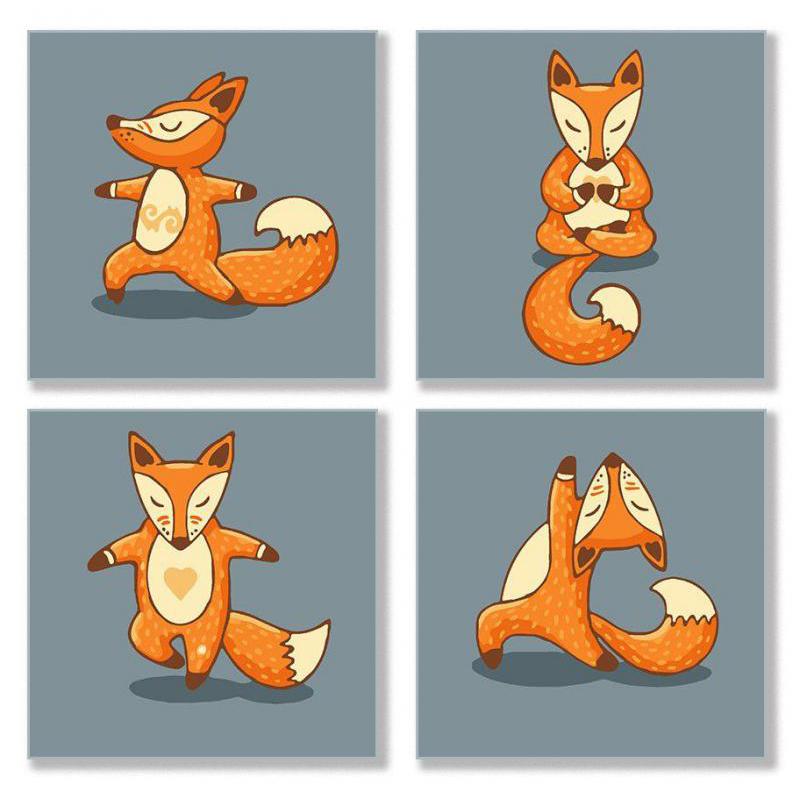 Набор для росписи по номерам. Полиптих Yoga-fox KNP011 4шт 18*18