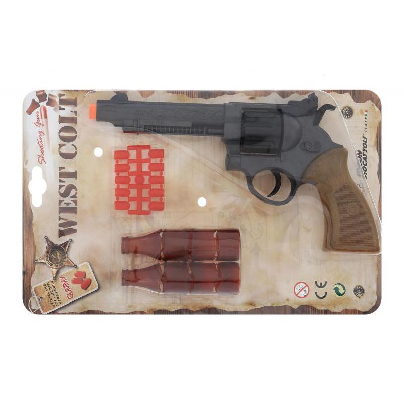 Игрушечный пистолет Edison Giocattoli West Colt 28см 8-зарядный с мишенью и пульками 465/32