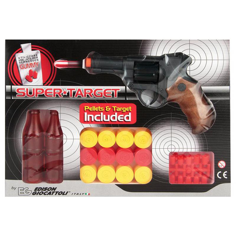 Іграшковий пістолет на кульці Edison Giocattoli Supertarget 19см 6-зарядний з мішенями 480/21