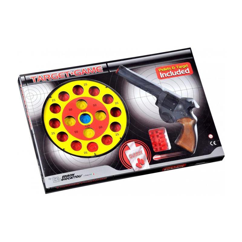 Іграшковий пістолет з мішенню Edison Giocattoli Target Game 28см 8-зарядний 485/22