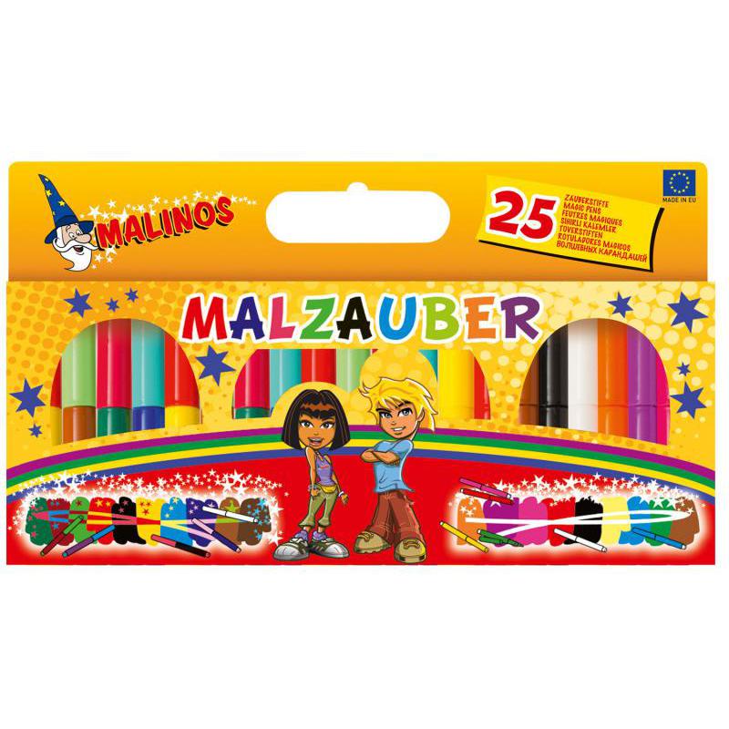 Фломастеры волшебные меняющие цвет MALINOS Malzauber 25 12+9+4 шт