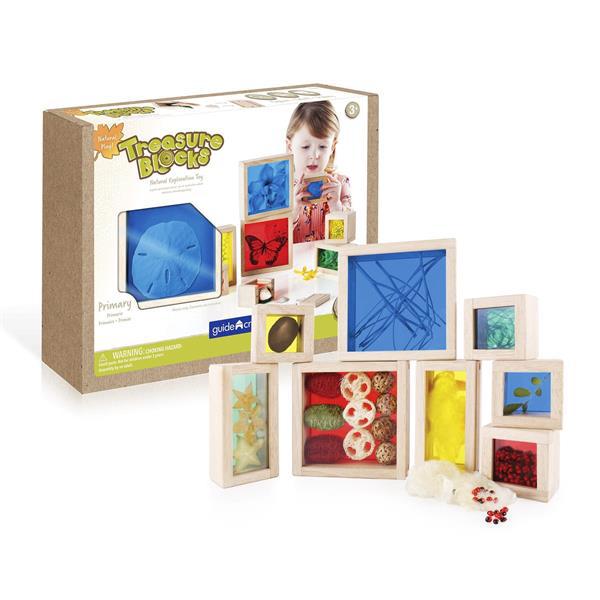 Набор блоков Guidecraft Natural Play Сокровища в ящиках, разноцветный G3085
