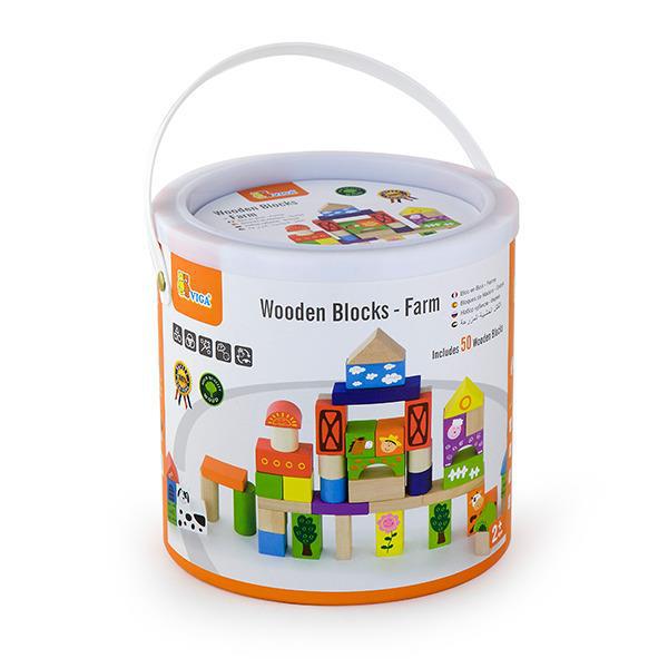 Набір будівельних блоків Viga Toys Ферма, 50 шт., 3 см 50285