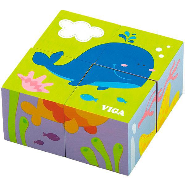 Пазл-кубики Viga Toys Підводний світ 50161