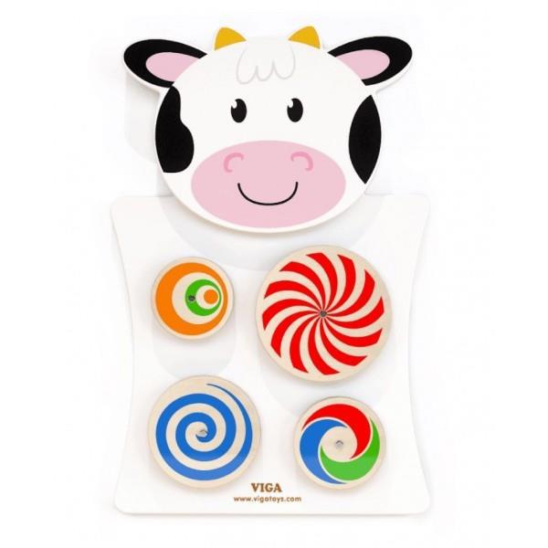 Іграшка настінна Viga Toys Корова з колами 50677