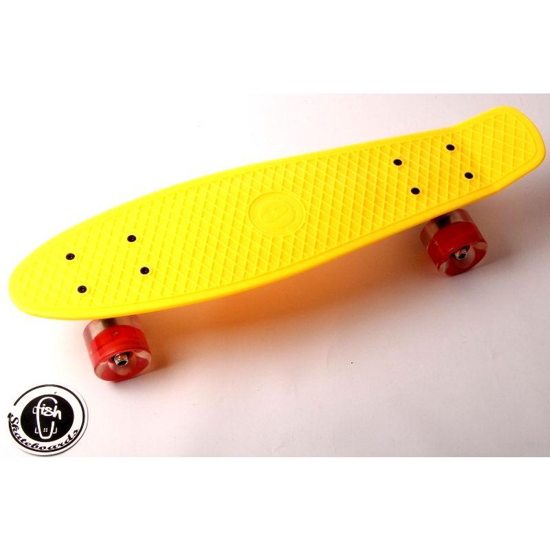 Penny Board Fish Желтый цвет. Светящиеся колеса.