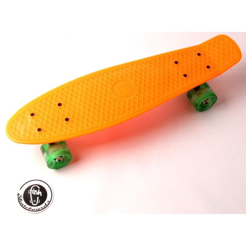 Penny Board Fish .Оранжевий колір. Світяться колеса.