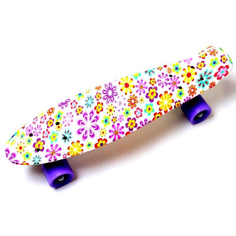 Penny Board Violet Flowers