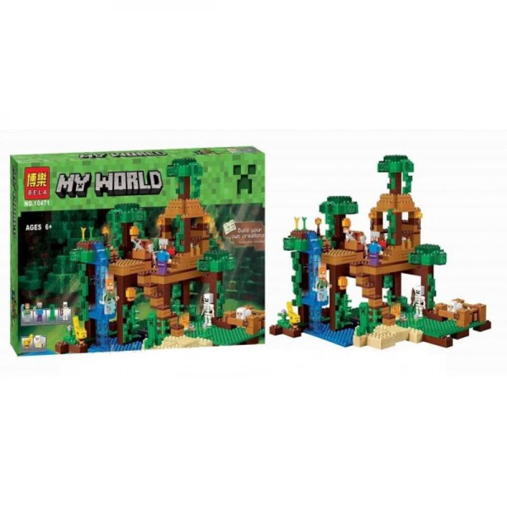 Конструктор Bela Minecraft 10471 Будиночок на дереві в джунглях 718 деталей
