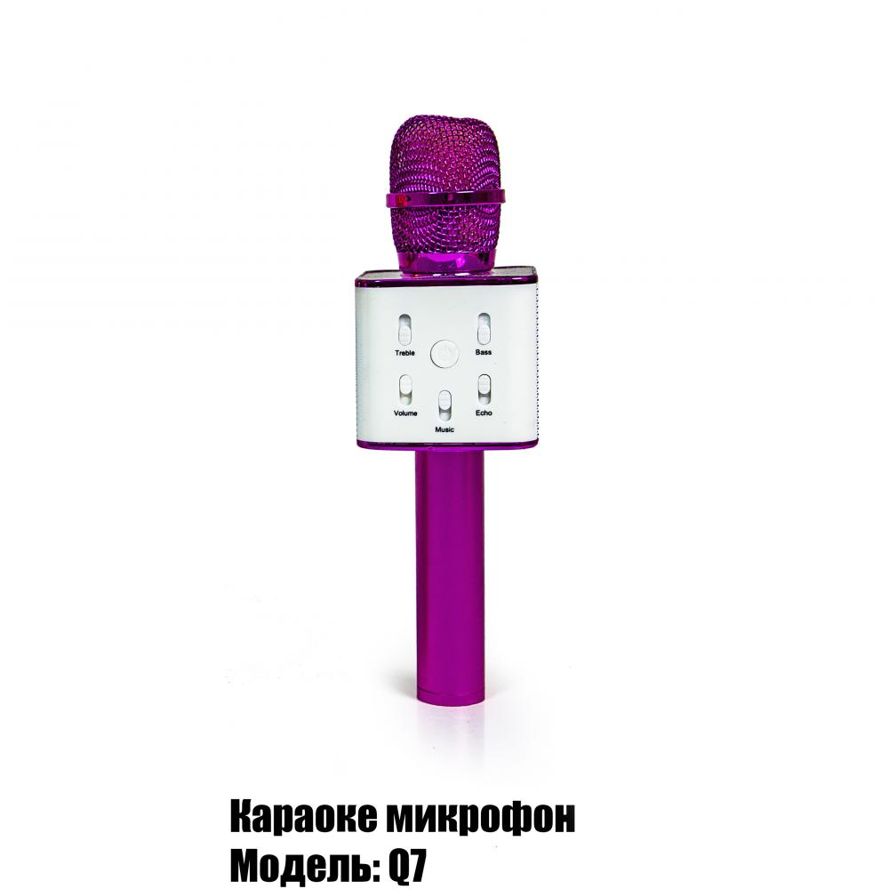 Беспроводной bluetooth караоке микрофон Kronos Karaoke Q7. Розовый