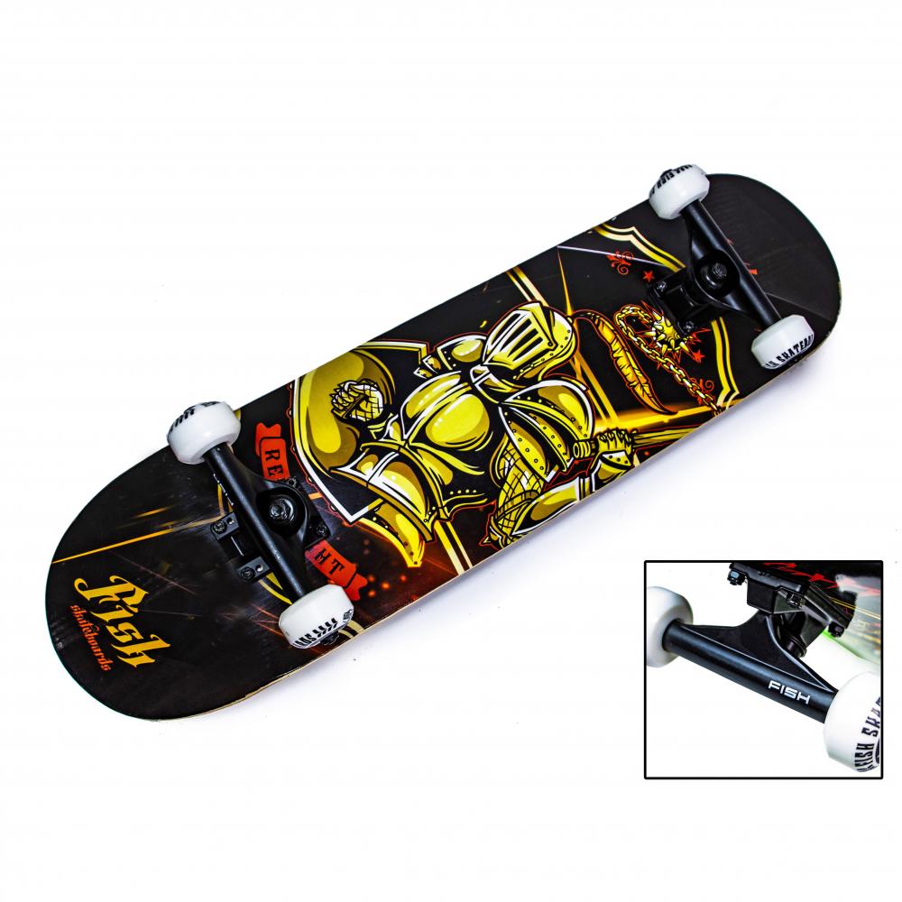 СкейтБорд деревянный от Fish Skateboard Рыцарь
