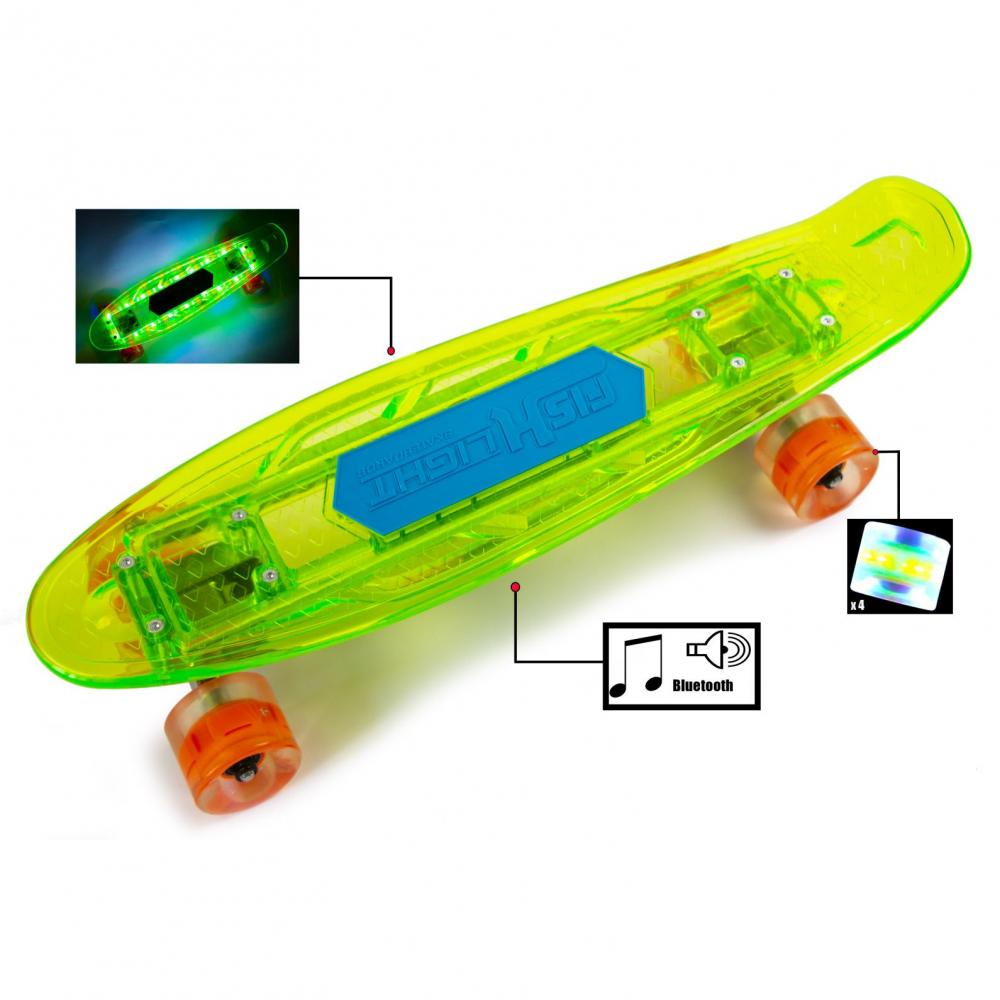Penny Fish Skateboard Original Green Музыкальная и светящаяся дека
